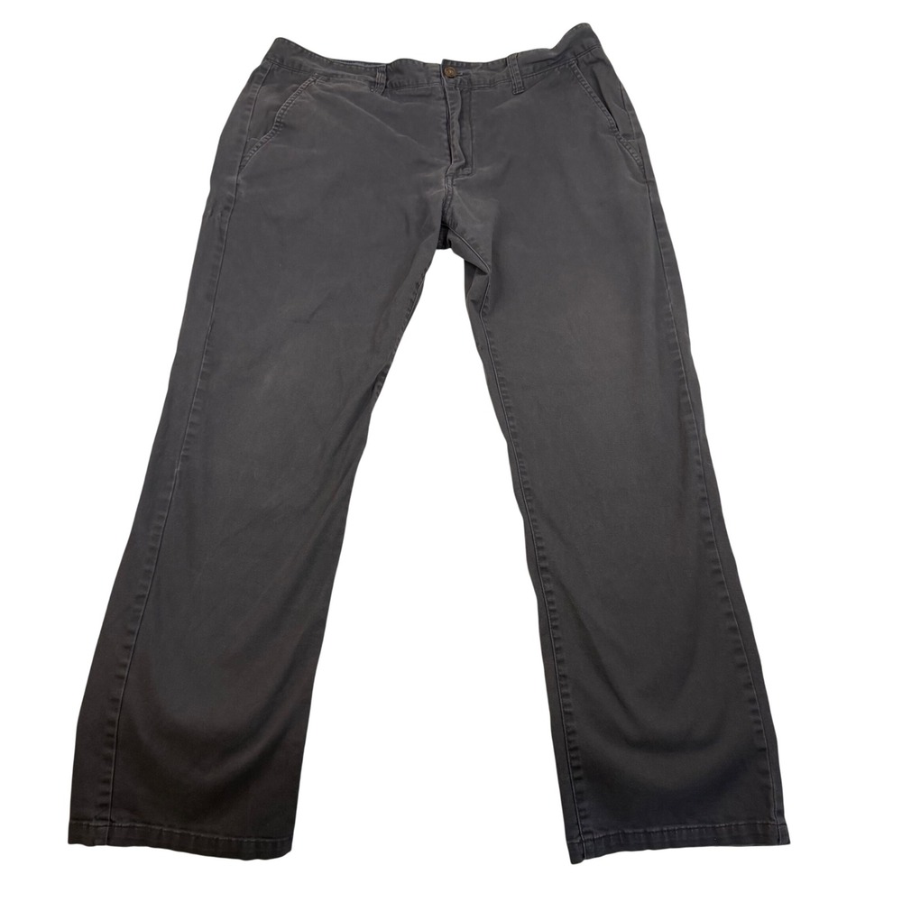 Flag & Anthem Mens Chino Pants 38x32 Charcoal Gray Straight Leg Twill 4827